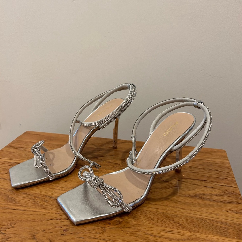 Aldo Silver Strappy Heels